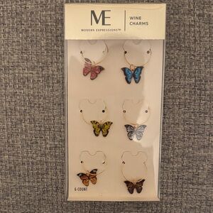 Butterfly Wine Charms - Multicolor Set